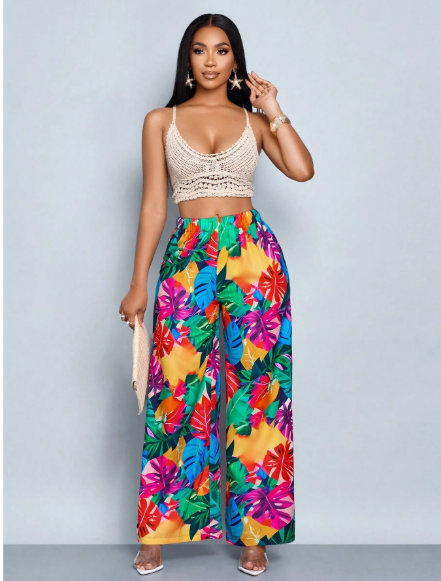 SOLERSUN Tropical Print Two-Piece Vacation Set