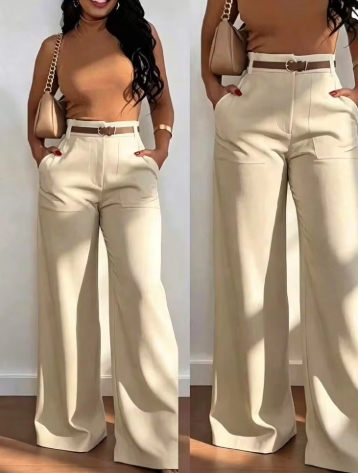 Women's High-Waisted Wide Leg Casual Pants