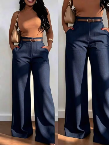 Women's High-Waisted Wide Leg Casual Pants