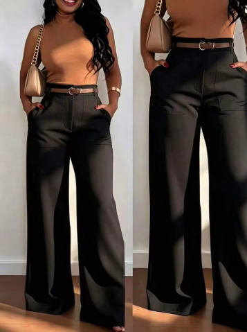 Women's High-Waisted Wide Leg Casual Pants