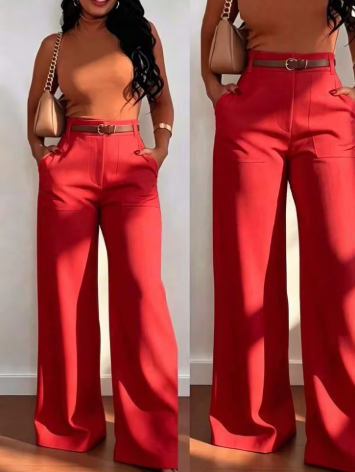 Women's High-Waisted Wide Leg Casual Pants