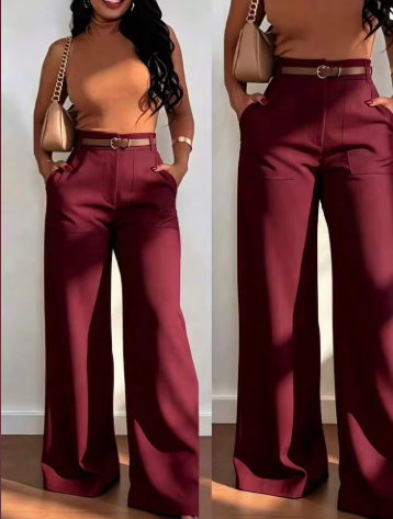 Women's High-Waisted Wide Leg Casual Pants