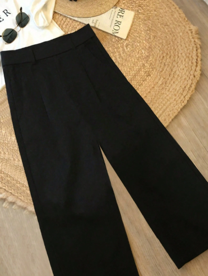Women's High-Waisted Wide Leg Office Trousers