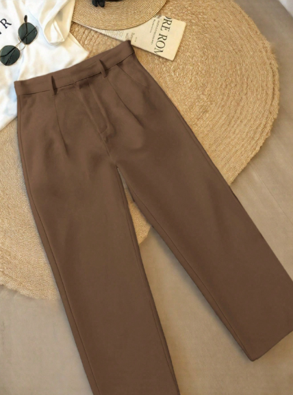 Women's High-Waisted Wide Leg Office Trousers