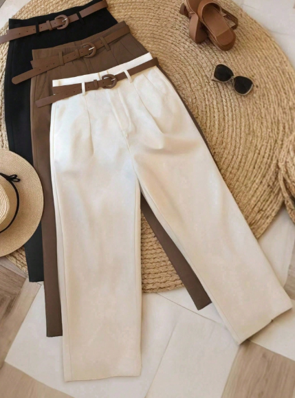 Women's High-Waisted Wide Leg Office Trousers