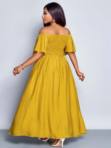 SOLERSUN Off-Shoulder Tie-Waist Midi Dress