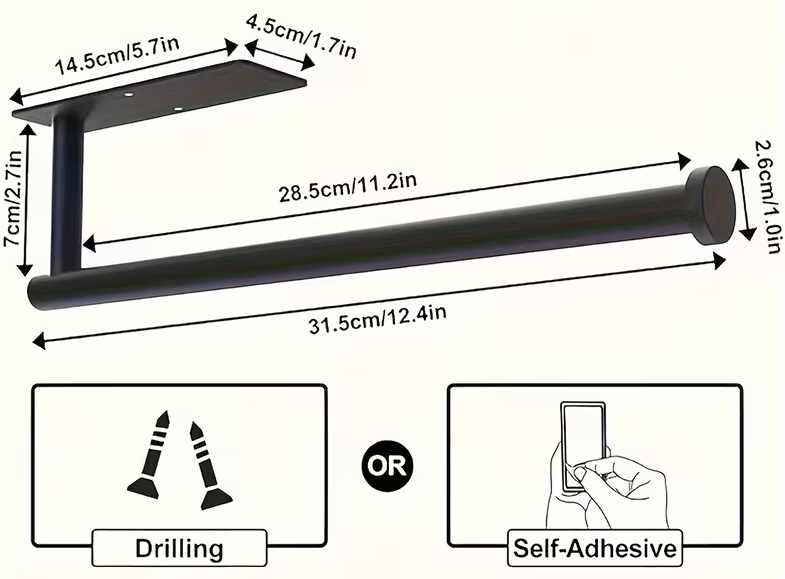 Stainless Steel Under Cabinet Paper Towel Holder