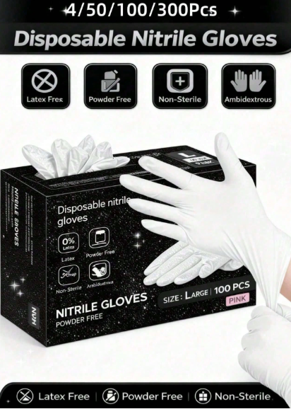 Black Disposable Nitrile Gloves (20/50/100 Pack)