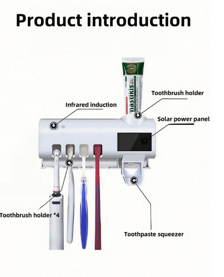1Pc White Smart Toothbrush Sterilizer and Holder