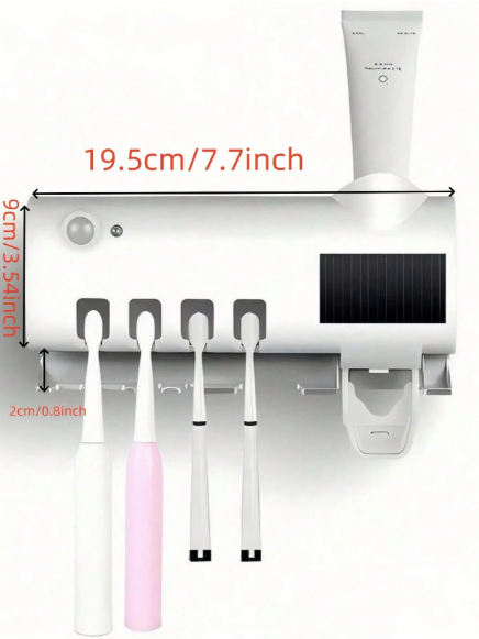 1Pc White Smart Toothbrush Sterilizer and Holder