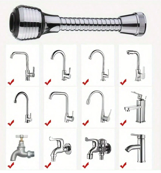 360° Rotating Faucet Extender with Water Saving Spray