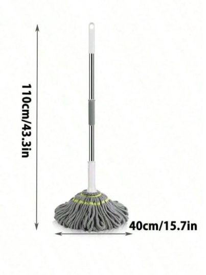 Self-Wringing Twist Mop with Hands-Free Spin Dry