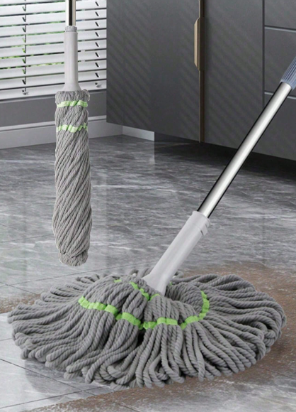 Self-Wringing Twist Mop with Hands-Free Spin Dry