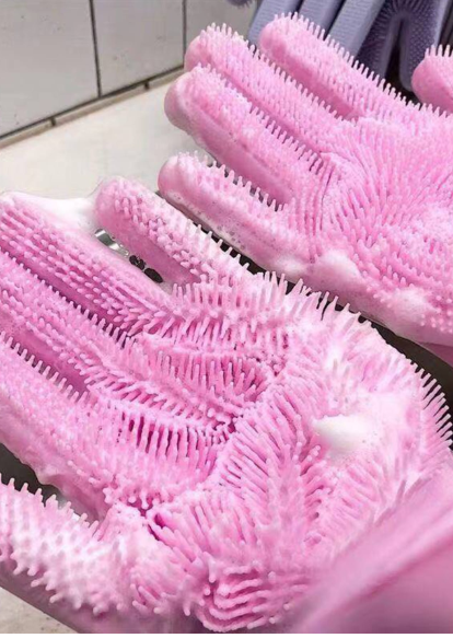 Silicone Dishwashing Cleaning Gloves (1 Pair)