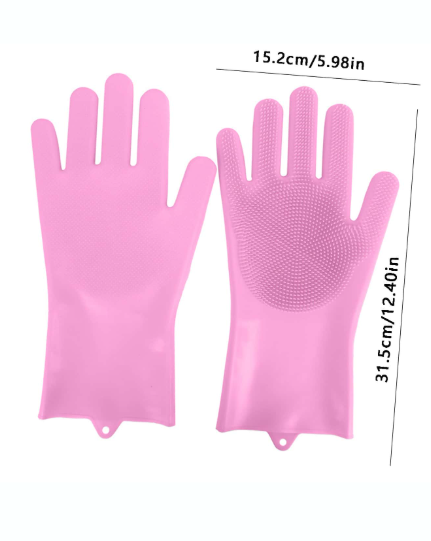 Silicone Dishwashing Cleaning Gloves (1 Pair)