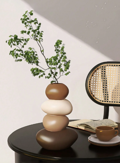 Modern Decorative Resin Stone Vase Set (3 Pieces)