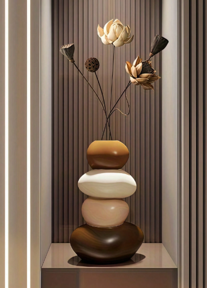 Modern Decorative Resin Stone Vase Set (3 Pieces)