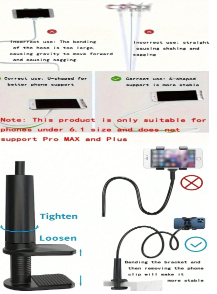 360° Adjustable Gooseneck Phone Holder Stand