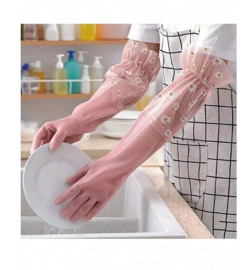 Long Sleeve Waterproof Cleaning Gloves