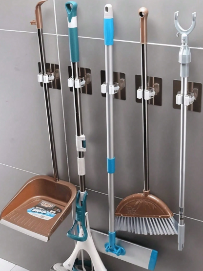 Heavy-Duty Wall Mounted Mop & Broom Holder