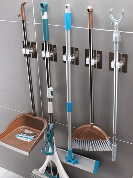 Heavy-Duty Wall Mounted Mop & Broom Holder