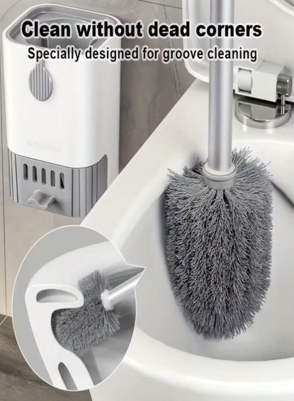 Wall-Mounted Toilet Brush & Holder Set
