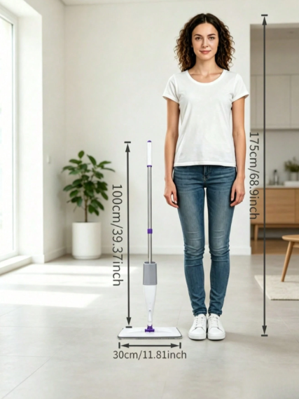 Hands-Free Spray Mop with Refillable Water Tank