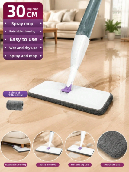Hands-Free Spray Mop with Refillable Water Tank