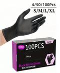 Disposable Black Nitrile Gloves (100 Pack)