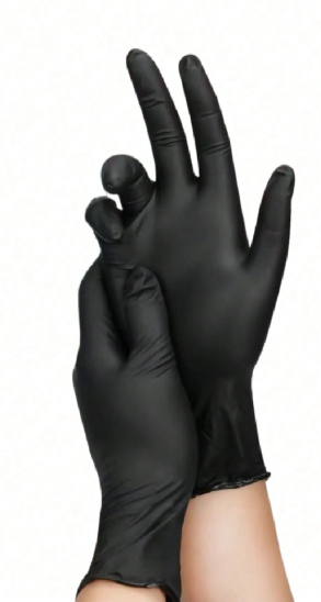 Disposable Black Nitrile Gloves (100 Pack)
