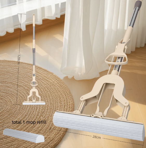 Self-Wringing Sponge Roller Mop