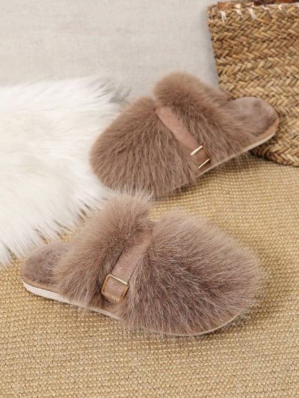 Women's Plush Faux Fur Home Slippers
