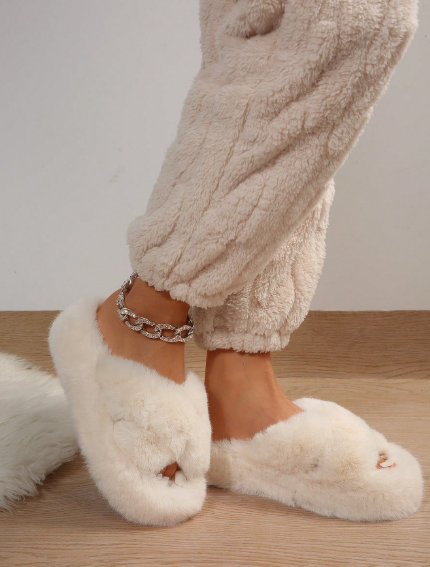 Women's Luxury Plush Cross-Band Slippers