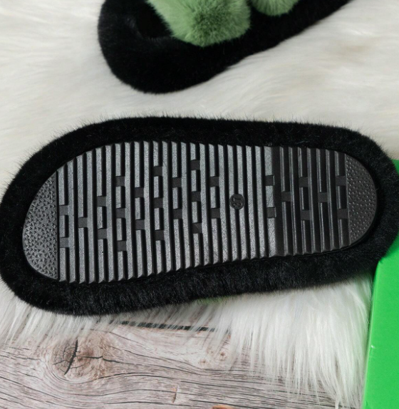 Women's Two-Tone Plush House Slippers