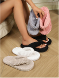 Women's Plush Cross-Band House Slippers
